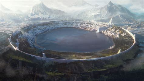 Crater City Google Search Fantasy City Fantasy Art Landscapes