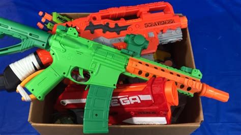 Box Of Toy Guns For Kids Nerf Guns Toy Weapons Box Of Toys Youtube