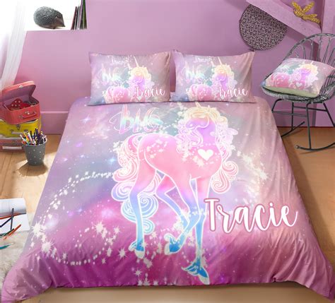 Personalized Custom Glowing Unicorn Bedding Set Unilovers