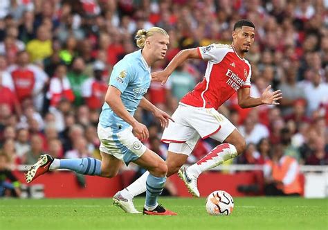 Arsenals Saliba Faces Haaland Pressure For Sale As Framed Prints