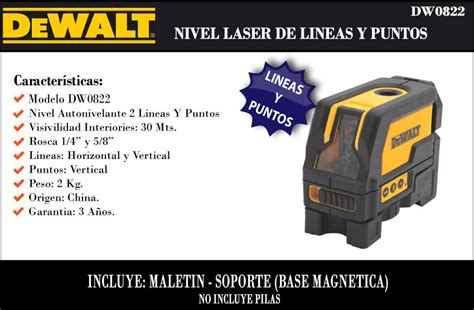 Dewalt Nivel Laser En Cruz Lineas Mts C Punto Plomada Dw