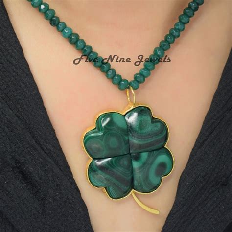 Four Leaf Clover Heart Necklace - Etsy