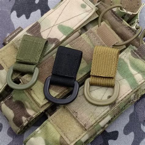 10pcs Tactical Multifunction Nylon Molle Webbing Belt D Ring Carabiner