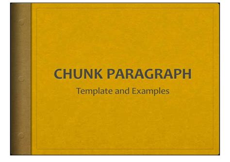 Chunk Paragraph Template And Examples By Sabrina Lynch Issuu