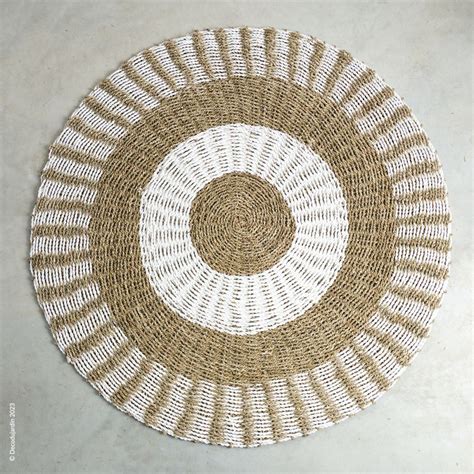 Tapis Rond Jonc De Mer Naturel Zebra Madrague D Co Du Jardin Reims