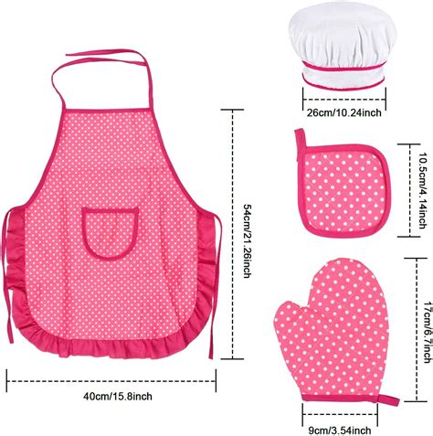 Fangehong Kids Apron And Chef Hat Set Cooking Baking Set Kids With