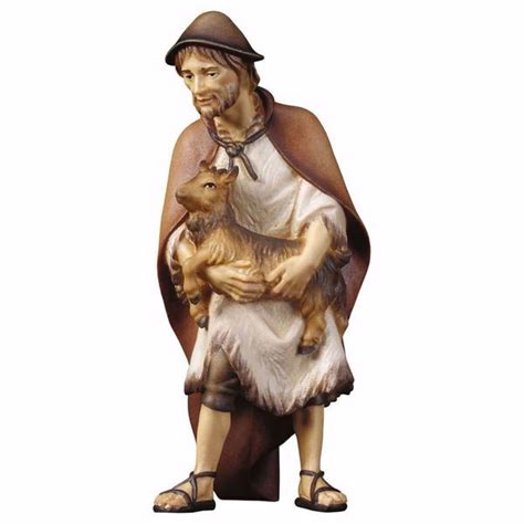 Herder With Goat Cm 10 3 9 Inch Hand Painted Ulrich Nativity Scene