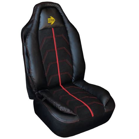 Fundas Cubre Asiento Momo Negro Rojo Single Set