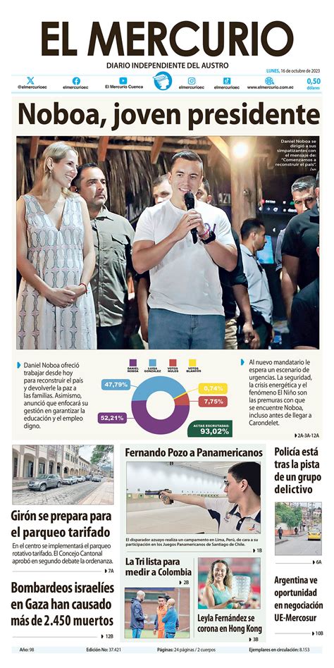 Portada Impresa Del 16 Octubre Diario El Mercurio