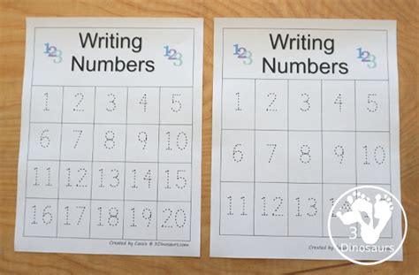 Free Printable Worksheets For Kids Tracing Numbers 1 20 Worksheets