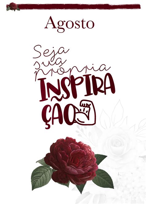 Planner Floral Marsala Agosto Capa Fazendo A Nossa Festa