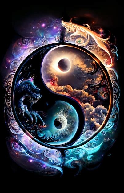 El yin yang es un símbolo del universo Foto Premium