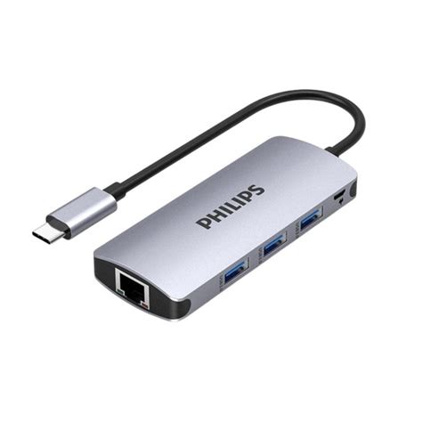 Philips Type C To Usb 3 0 Çoklayıcı Ve Rj45 100mbps Ethernet Dönüştürücü