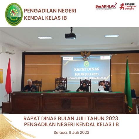 Rapat Dinas Bulan Juli Tahun Pengadilan Negeri Kendal Kelas I B