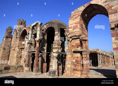 Quwwat Ul Islam Mosque In Qutab Minar Complex Built In 1311 Delhi