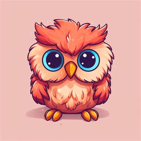 Premium AI Image Cartoon Owl With Big Eyes And Big Eyes Sitting On A