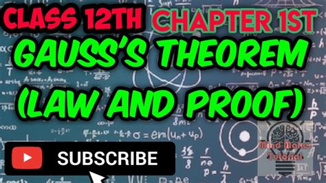 Class 12th Chapter 1st Gauss S Theorem And Proof Of Gauss S