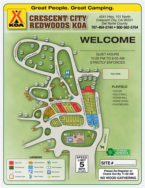 Koa Campgrounds California Coast Map