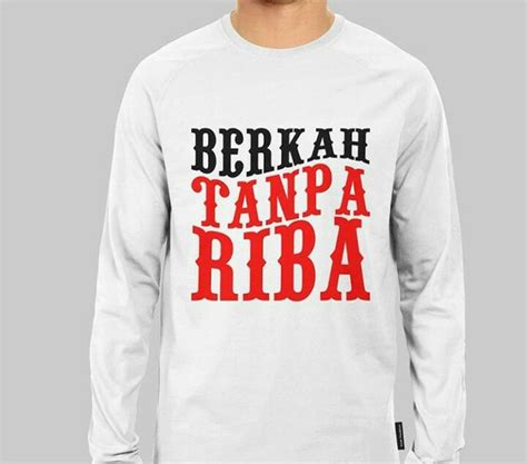 Jual Kaos Dakwah Islami Pria Lengan Panjang Kaos Berkah Tanpa Riba T