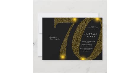 Modern Minimalist Navy Gold Glitter 70th Birthday Invitation Zazzle