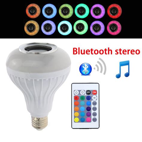 Smart E27 Rgb Bluetooth Speaker Led Bulb Light 12w Dimmable Rgbw