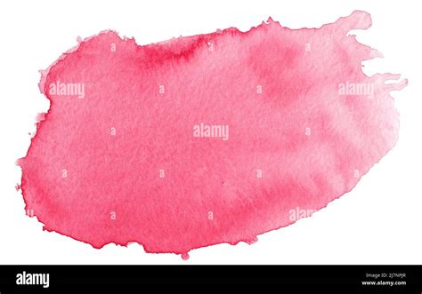 Abstract Pink Watercolor Splash Texture Isolated On White Background