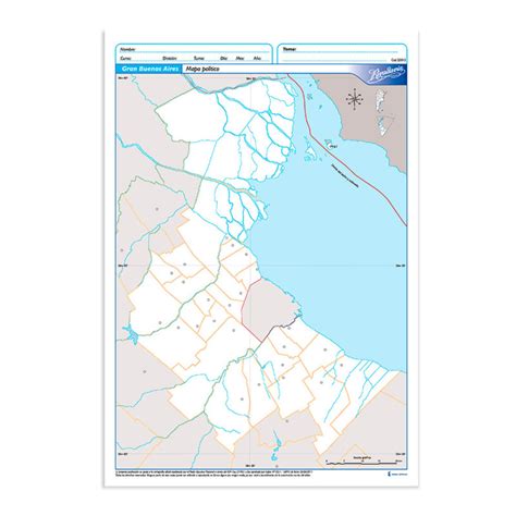 Mapa Ciudad de Buenos Aires político Rivadavia N3 block de 40 mapas