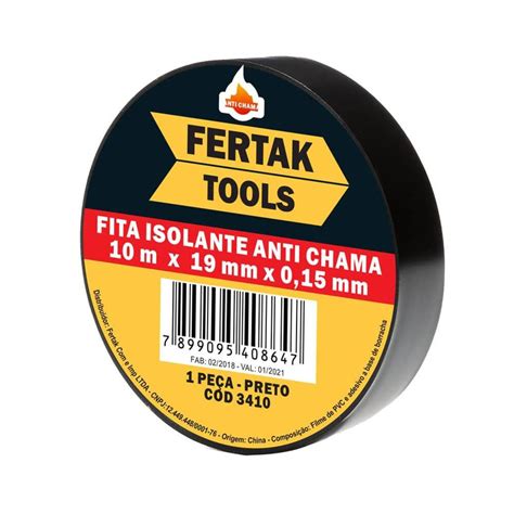 Fita Isolante ANTICHAMAS 19MMX20M Fertak 3420 FERTEK FERRAMENTAS