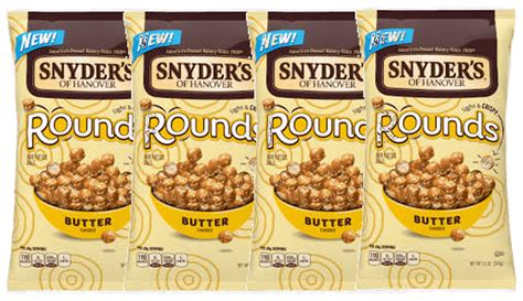 Snyders Of Hanover Butter Flavored Mini Pretzel Rounds 4 Pack 12 Oz