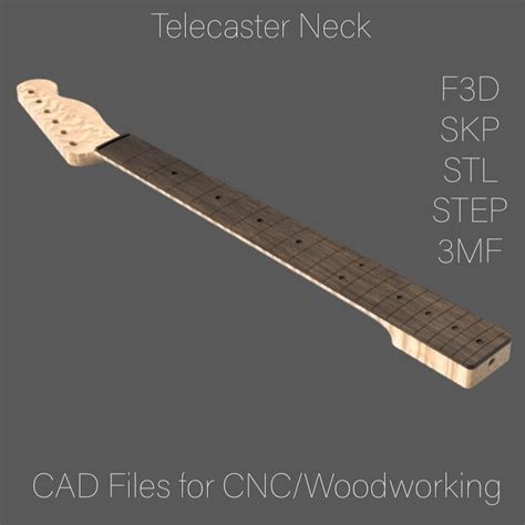 Telecaster Electric Guitar Neck F3d Skp Stl Step 3mf Instant Download Etsy Uk