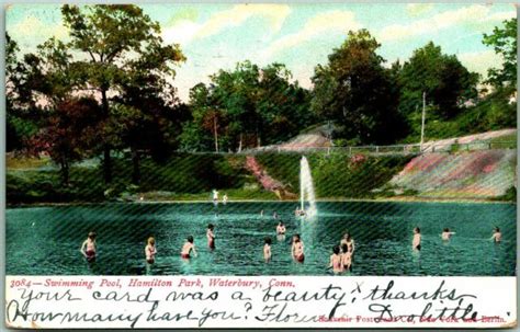 1906 Waterbury Connecticut Postcard Swimming Pool Hamilton Park W Cancel Ebay