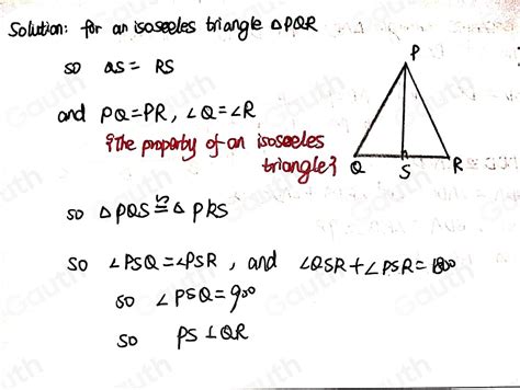 Solved Draw An Isosceles Triangle Pqr From The Vertex P Draw A