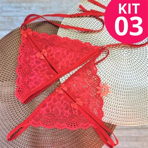 Kit Conjuntos Lingerie Feminina Sensual Lingerie Apressadinha De Renda Lacinho Shopee Brasil