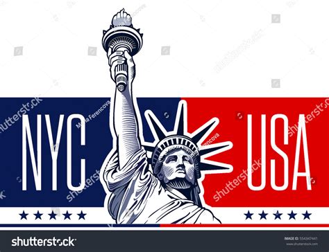 Statue Liberty Nyc Usa Symbol Stock Vector Royalty Free