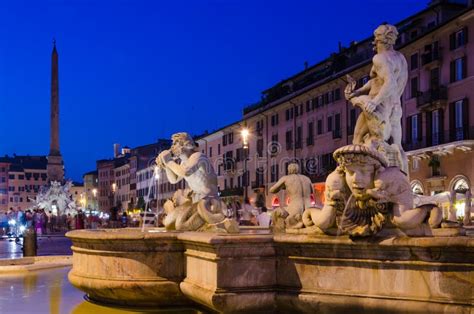 Piazza Navona by Night stock photo. Image of night, houses - 17458170