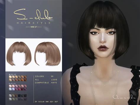 Short Bob Cut Hair Amanda ~ The Sims Resource Sims 4 Hairs