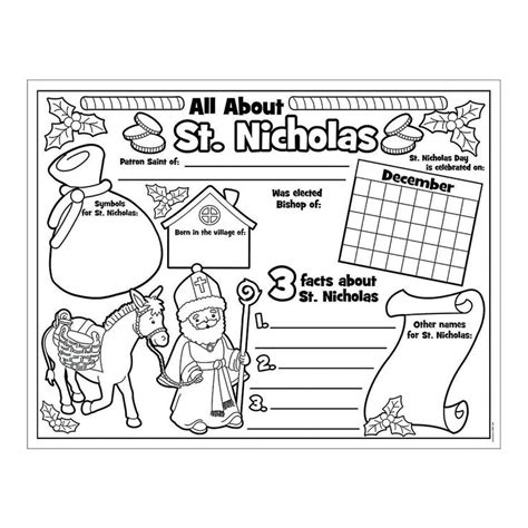 Paper Color Your Own All About St Nicholas Posters St Nicholas Day