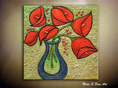 Calla Lilies Painting Original Abstract Painting Textured | Etsy