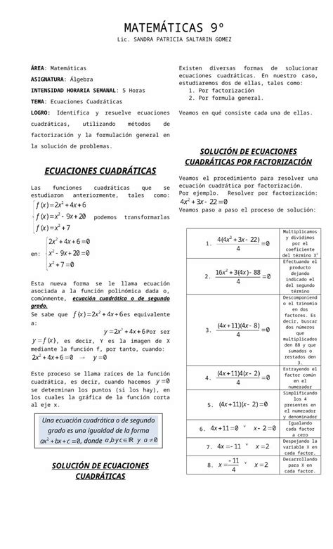 Doc Guia Ecuaciones Cuadr Ticas Dokumen Tips