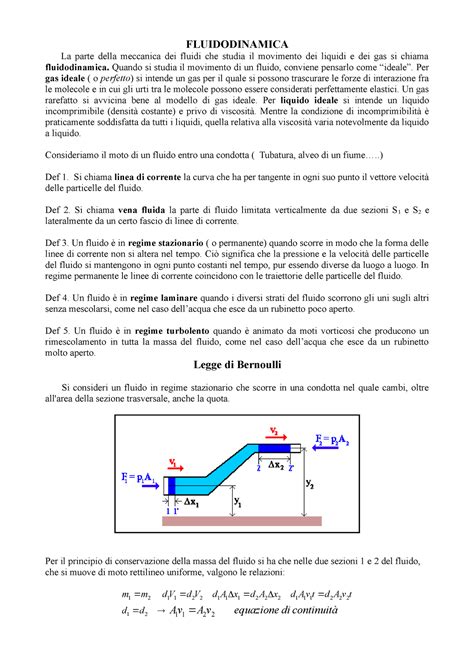 Fluidodinamica Fluidodinamica La Parte Della Meccanica Dei Fluidi Che