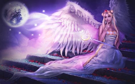 Enchanted Angel Moonlight HD Wallpaper By Donatella Drago