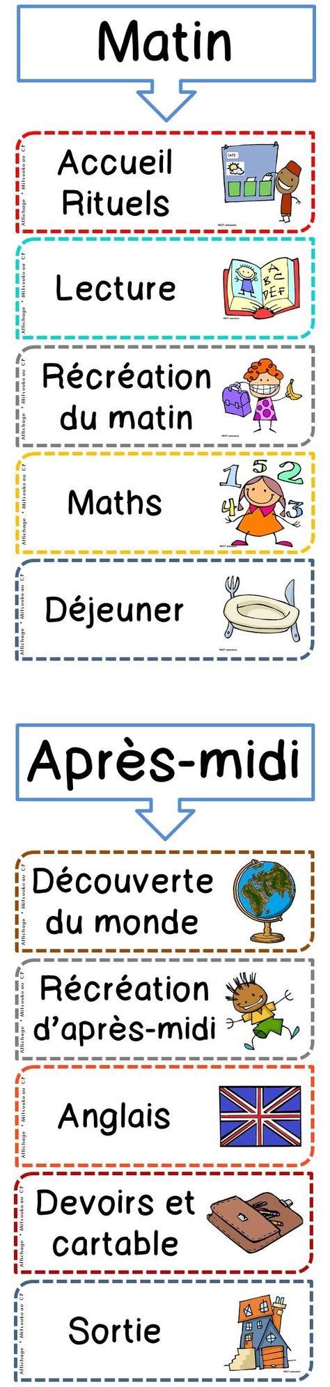 Affichage Modulable De L Emploi Du Temps MATERNELLE Emploi Du Temps