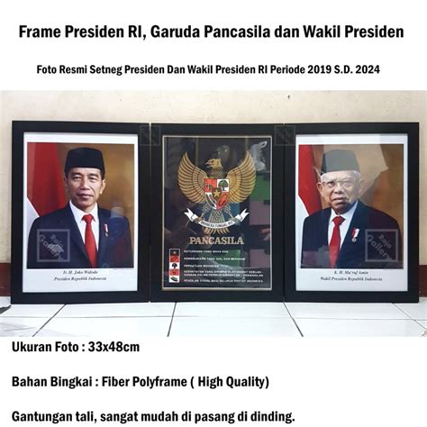 Jual Frame Bingkai Foto Presiden Ri Jokowi Wapres Ma Ruf Amin