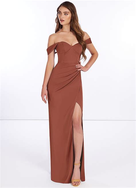 Auburn Azazie Mila Stretch Satin Dress Bridesmaid Dresses Azazie