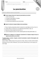 Ponctuation Eme Primaire Exercice Valuation R Vision Le On Pdf