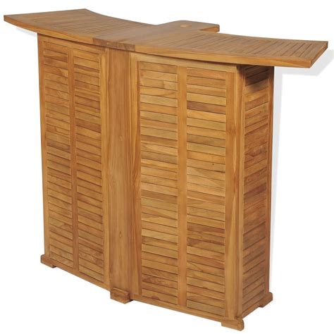 Klappbarer Bartisch 155x53x105 Cm Teak Massiv Weddig