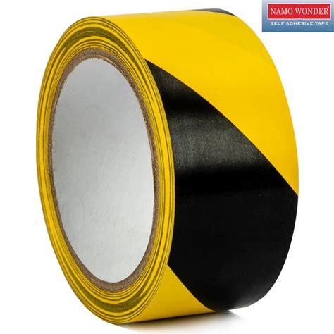 Yellow And Black Pvc Floor Marking Zebra Tape Packaging Type