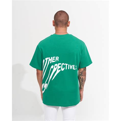 Perspective Camiseta Homens Oversized Estampada Em Alto Relevo