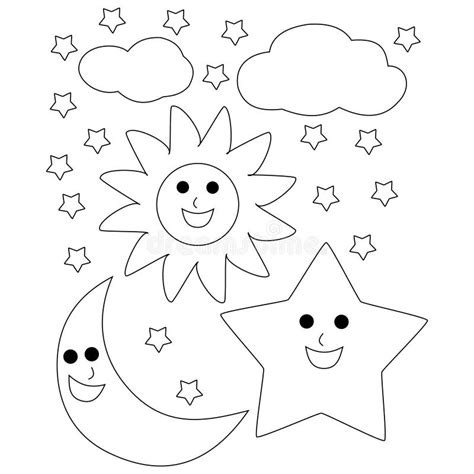 Sun And Clouds Coloring Pages