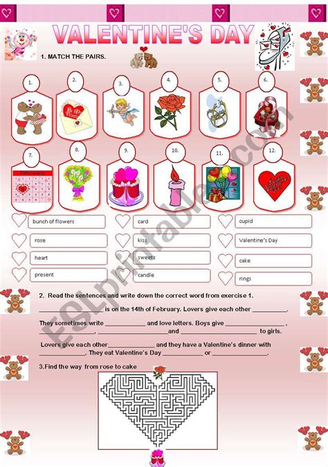 Valentine´s Day Esl Worksheet By Szabonemeva